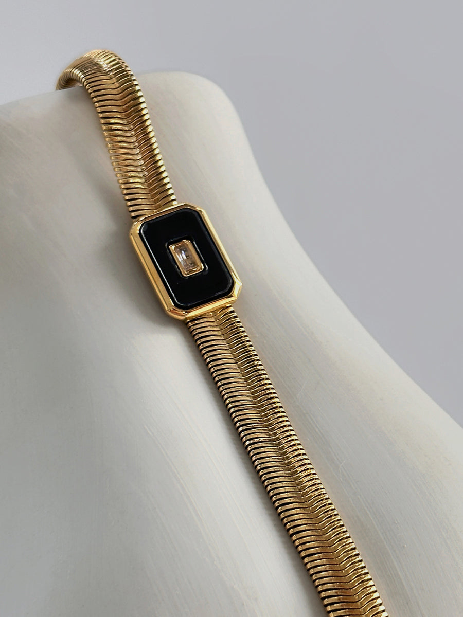 Minimalist Vintage Titanium Steel Snake Chain Bracelet And Necklace