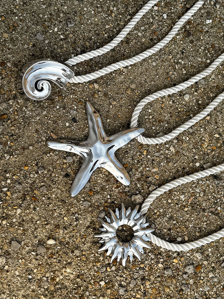 Summer Beach Ocean Style Oversized Sun Pendant Necklace