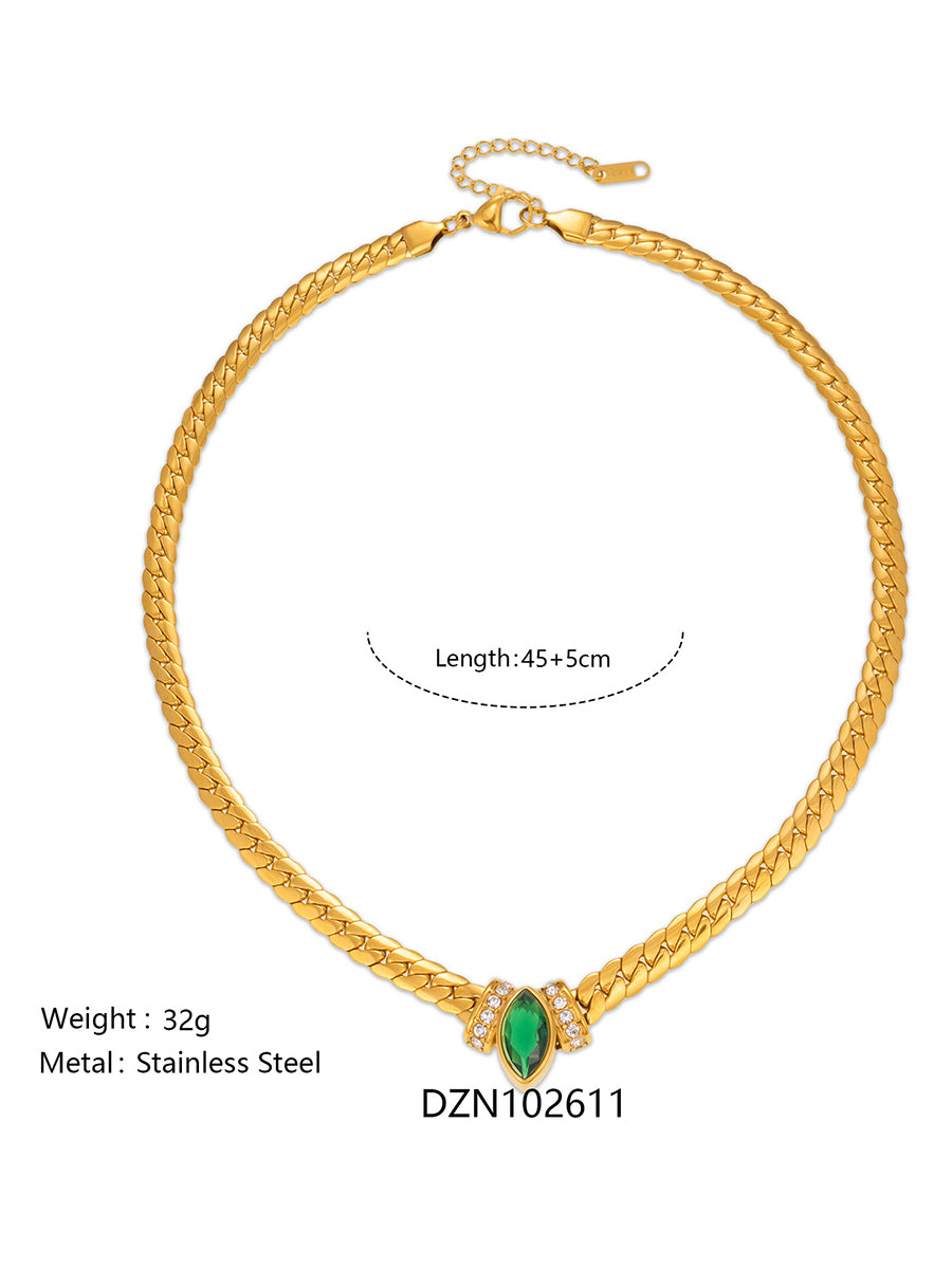 Vintage-style Woven Zirconia Necklace