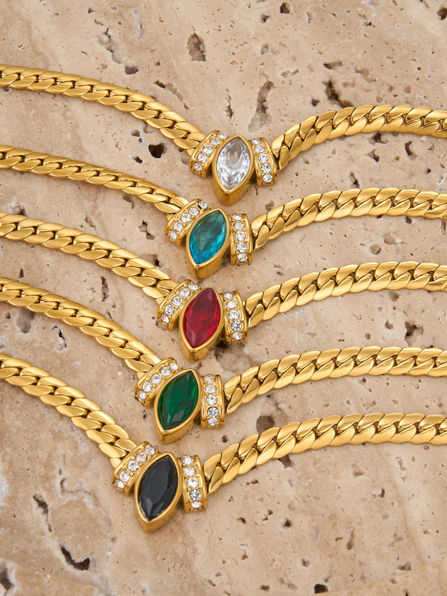 Vintage-style Woven Zirconia Necklace
