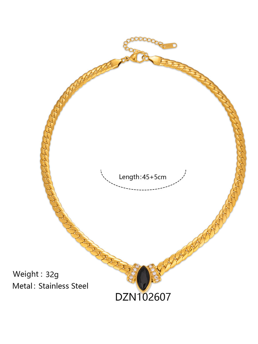 Vintage-style Woven Zirconia Necklace