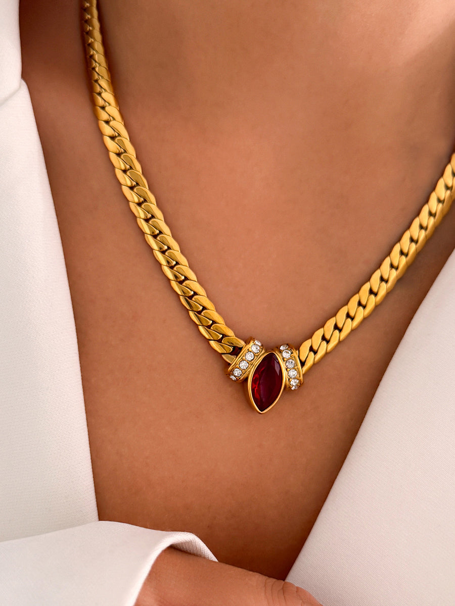 Vintage-style Woven Zirconia Necklace