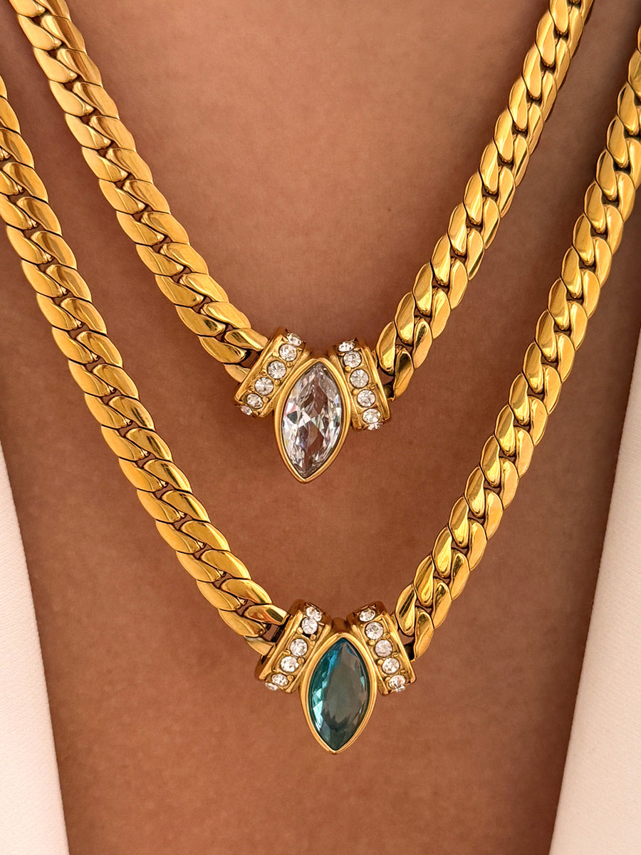 Vintage-style Woven Zirconia Necklace