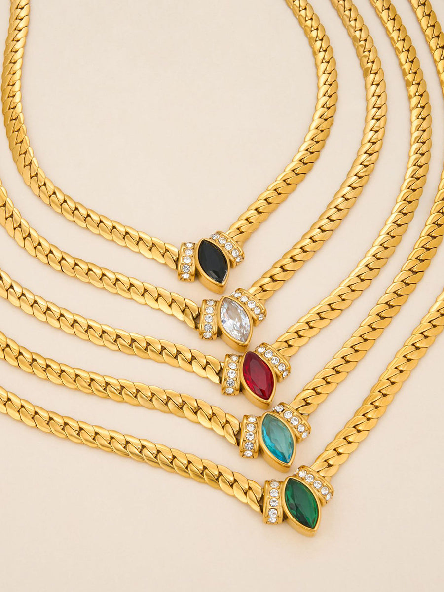 Vintage-style Woven Zirconia Necklace