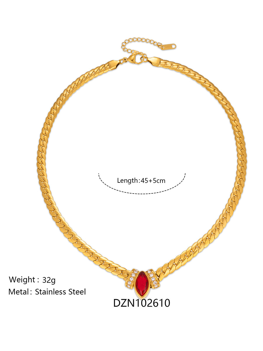 Vintage-style Woven Zirconia Necklace