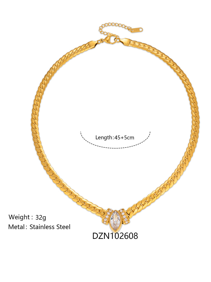 Vintage-style Woven Zirconia Necklace