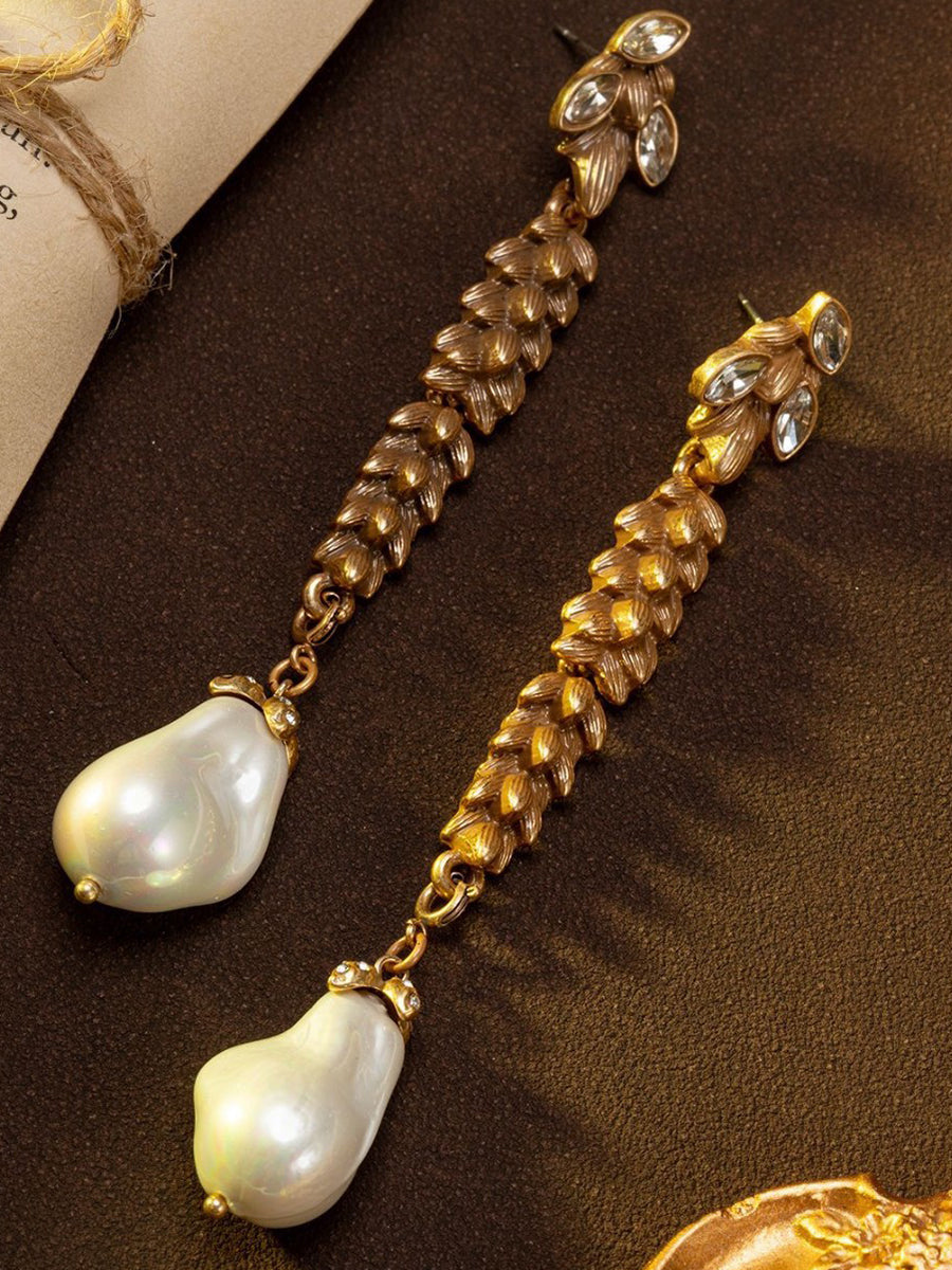 Vintage Retro Leaf And Wheat Ear Necklace