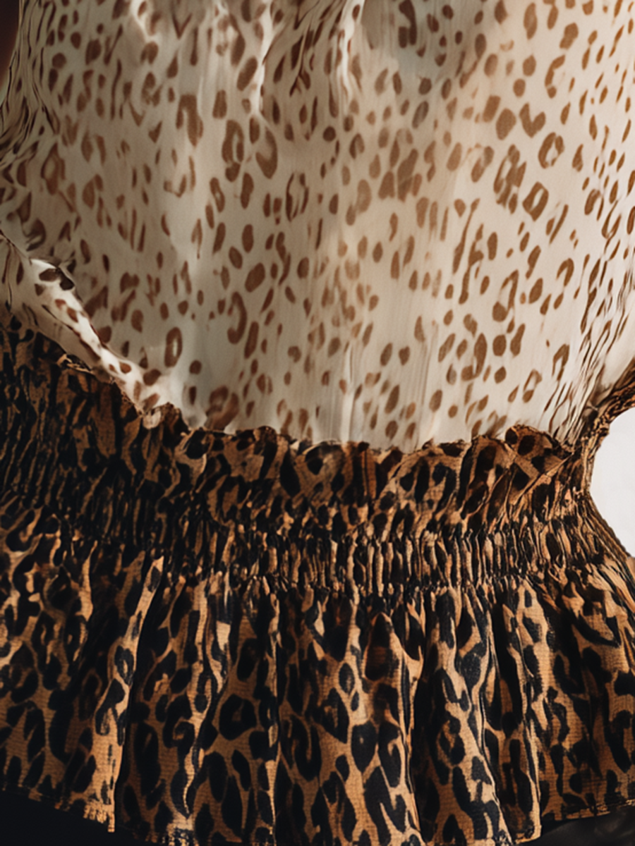 Vacation-Style Leopard Print Sleeveless Top